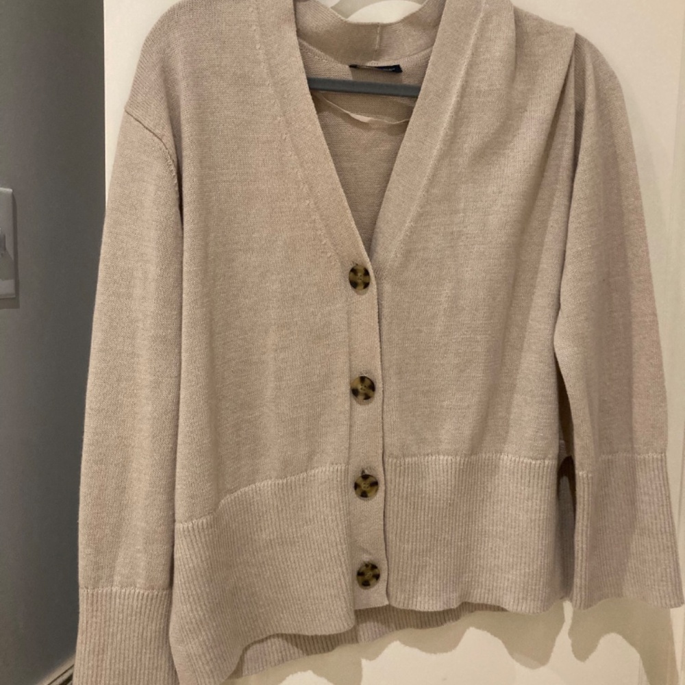 GAP 24/7 Split Hem Linen Blend Cardigan